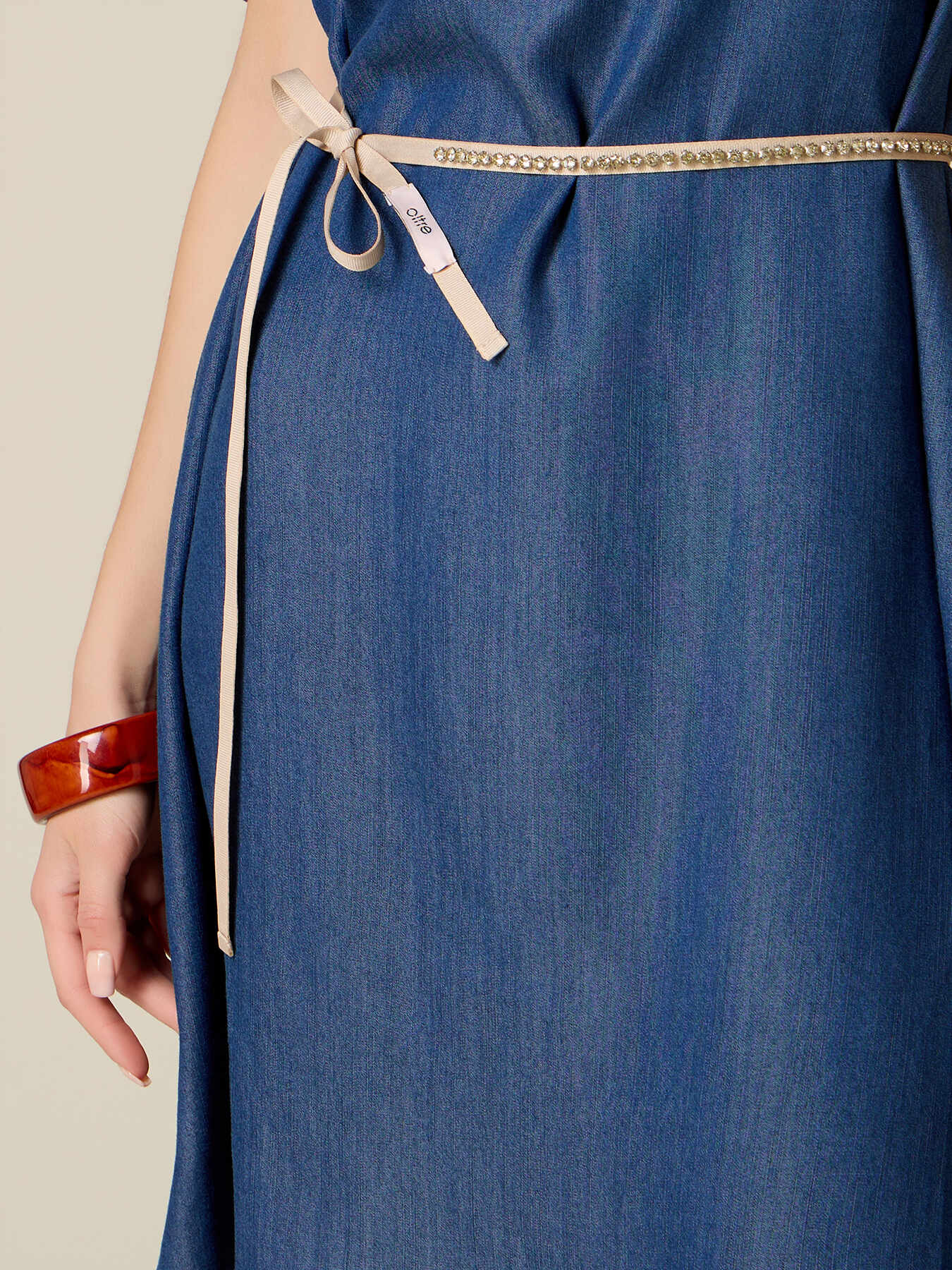 Ceinture fine en gros-grain avec pierres image number 0
