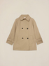 Double-breasted midi trench coat in cotton blend image number 4