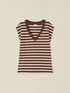Striped V-neck T-shirt image number 3