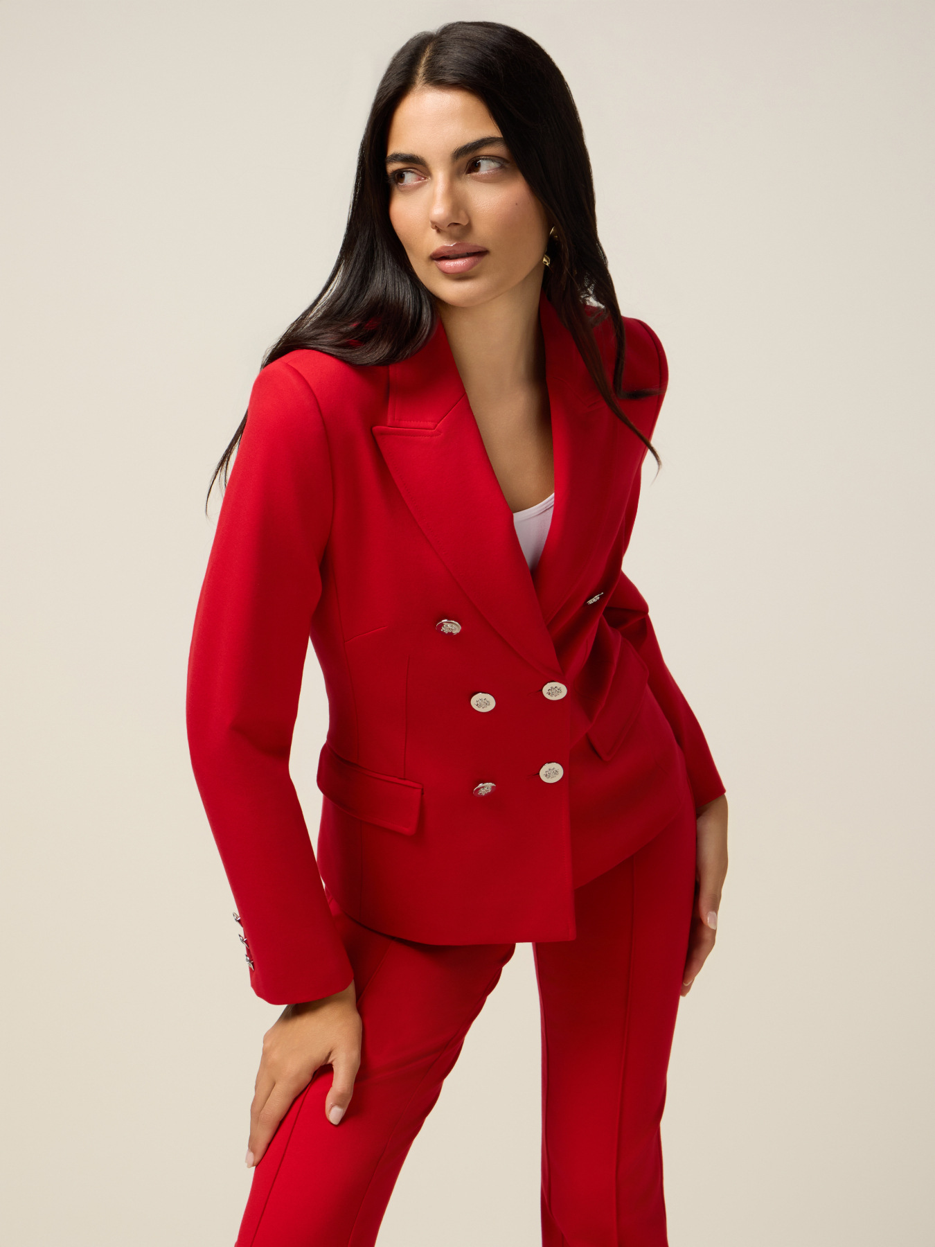 Doppelreihiger Blazer aus Milano-Strick image number 3