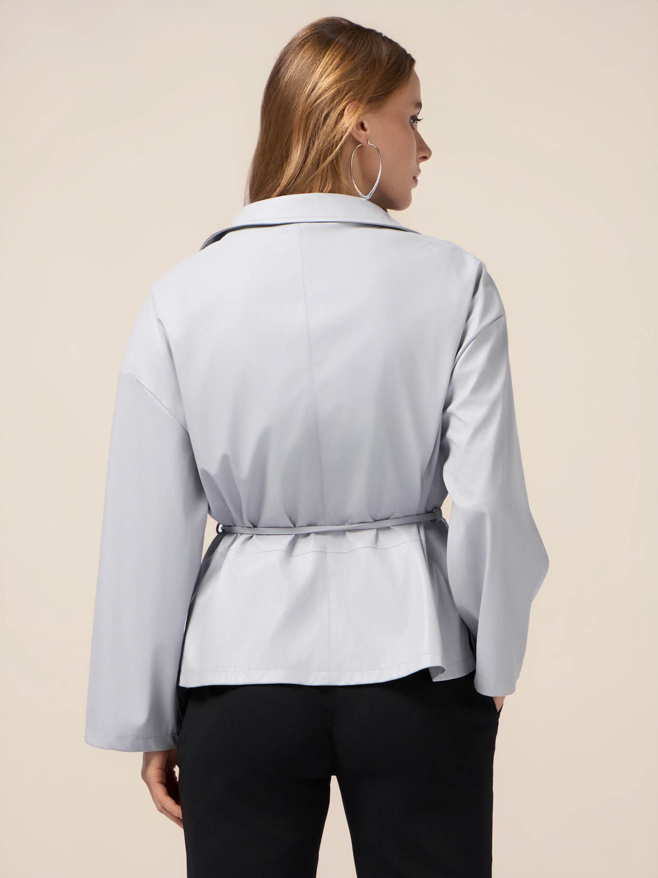 Unlined jacket in coated fabric image number 1