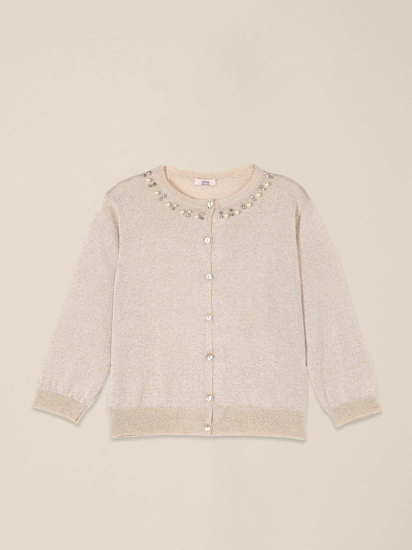 Cardigan lurex con bordado joya image number 3