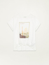 T-Shirt aus zwei verschiedenen Materialien mit Druck image number 3