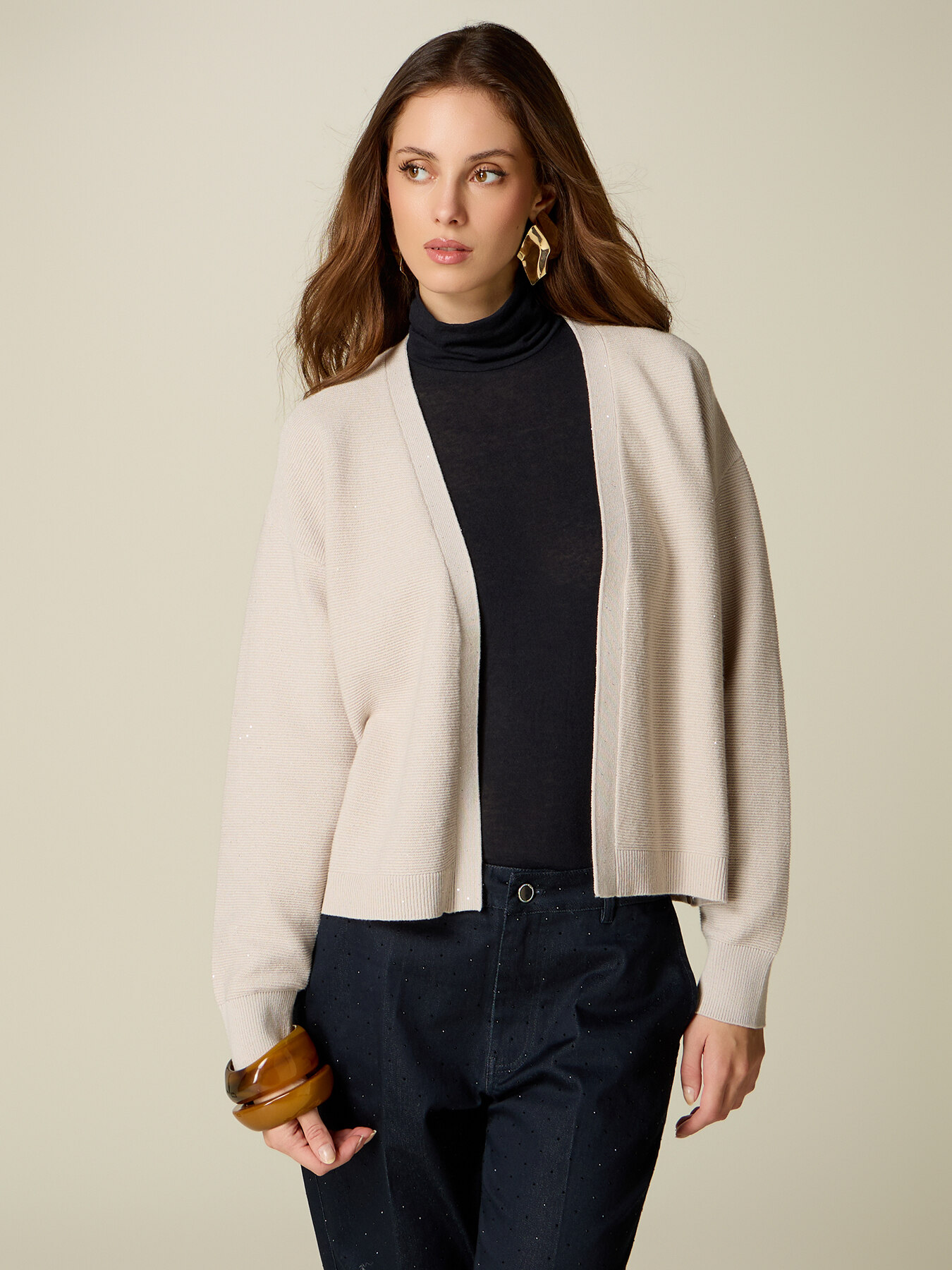 Cardigan con micro paillettes image number 0