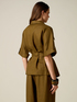 Linen shirt with belt and pockets image number 1