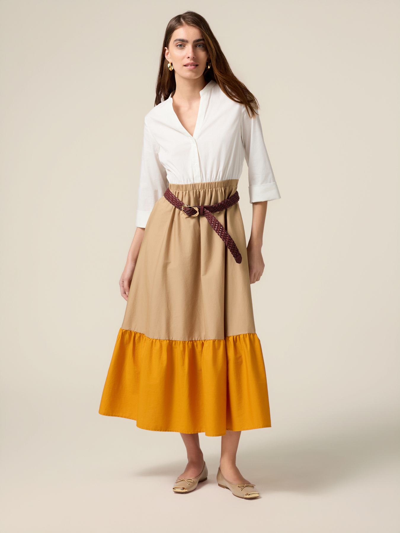 Langes Colour-Block-Kleid image number 0