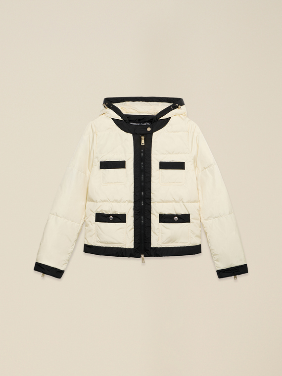 Bicolor down jacket in real down