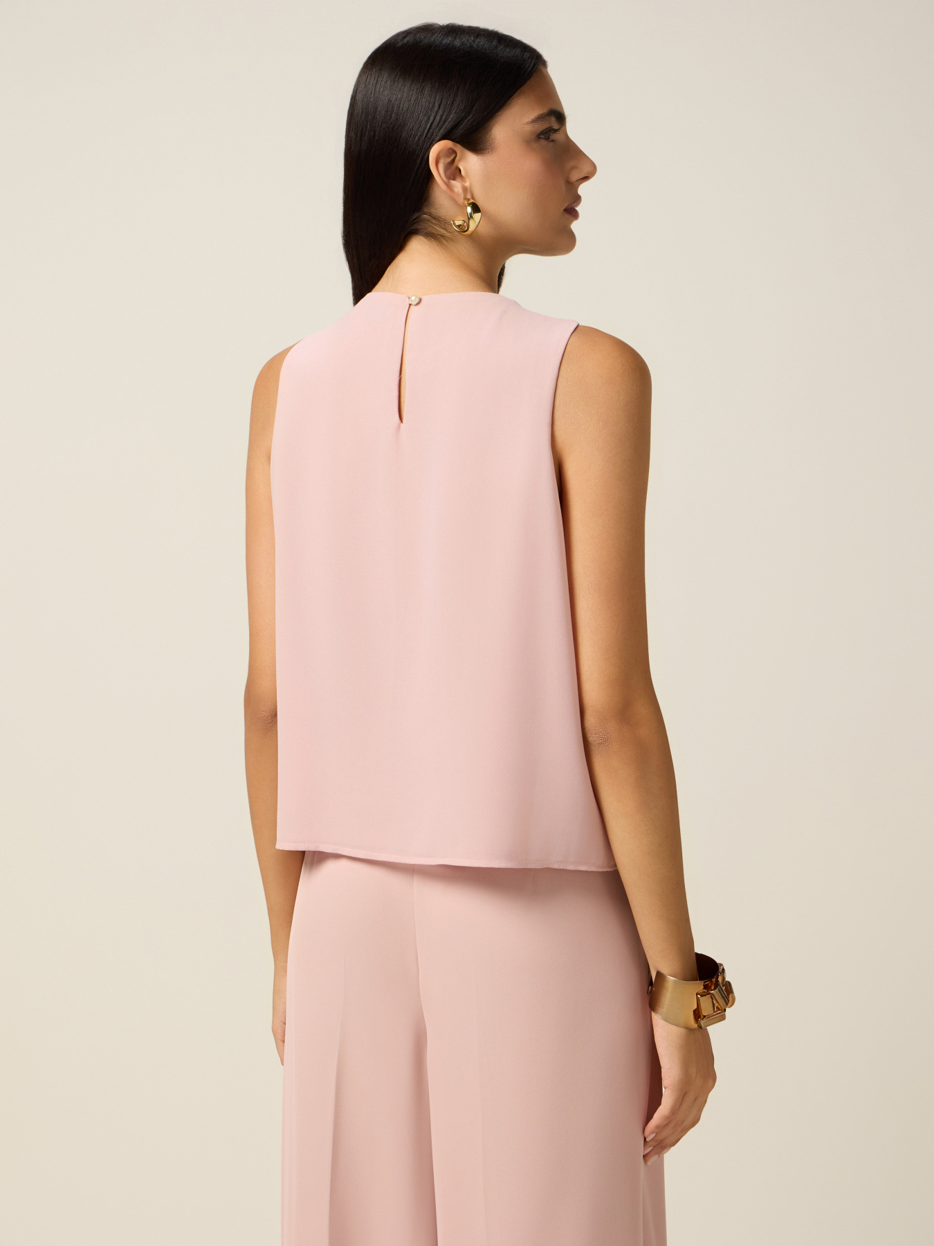 Georgette top with beads and crystals image number 1