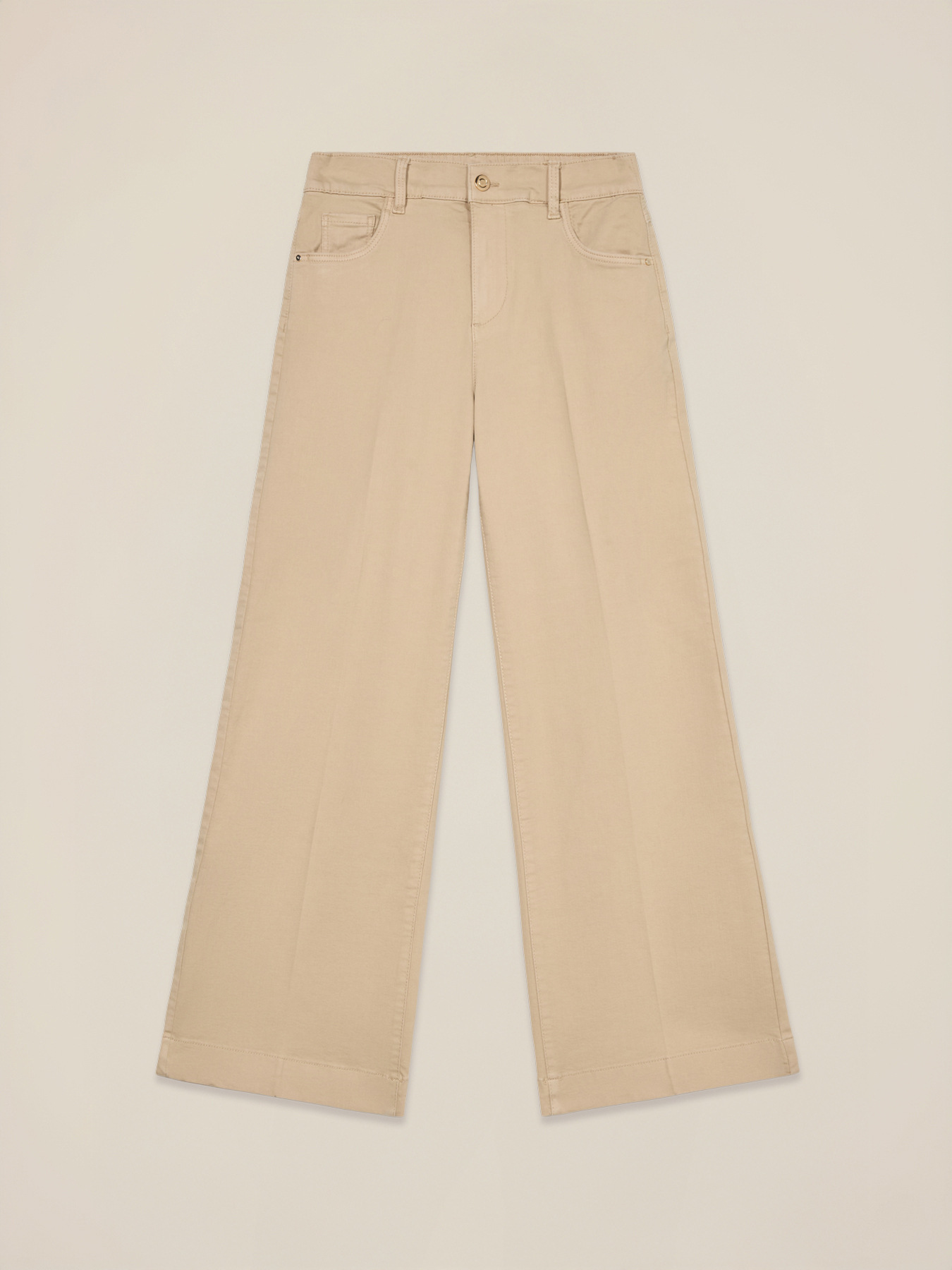 Wide leg cotton pants image number 4