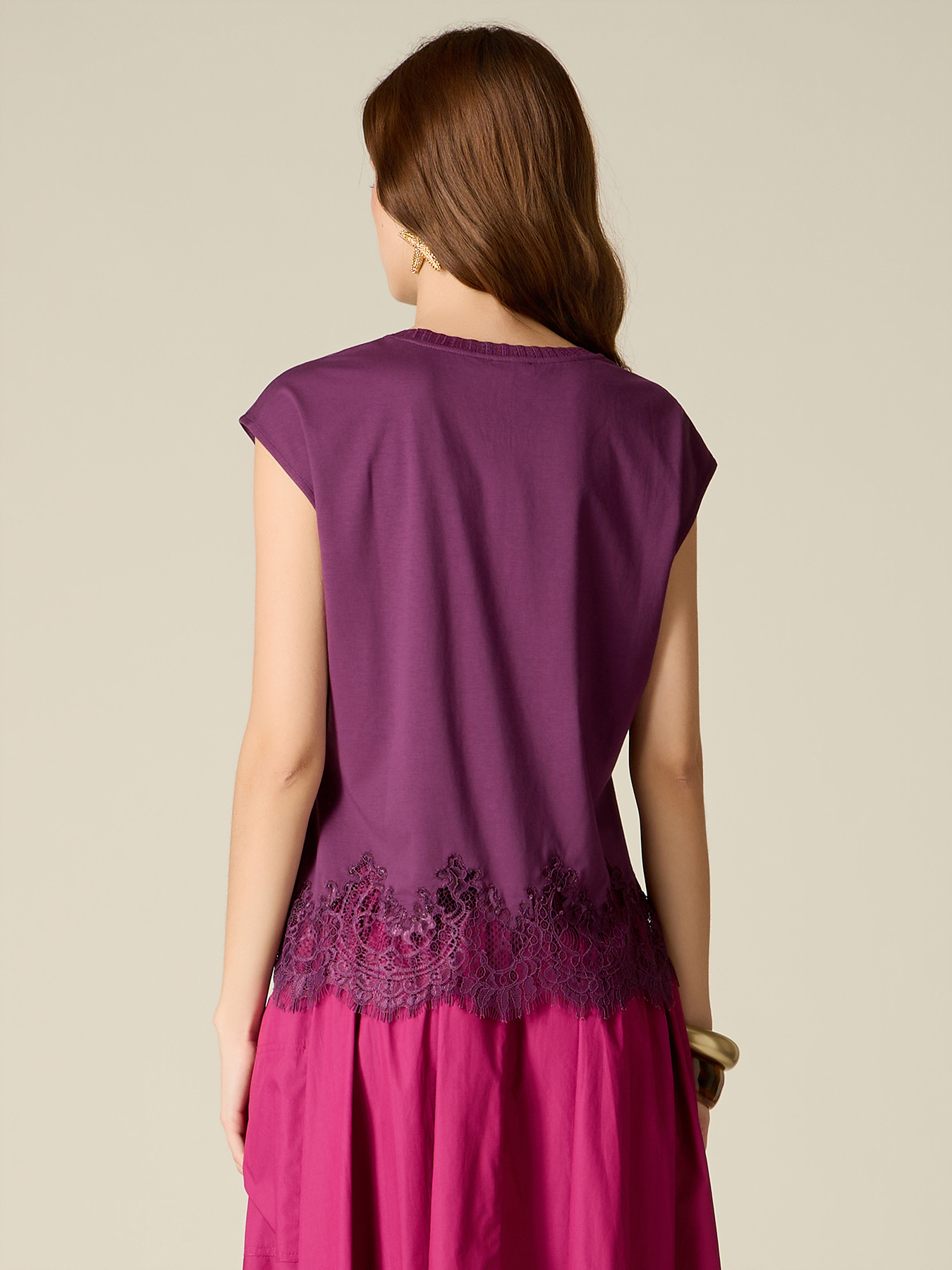 T-shirt with lace insert image number 1