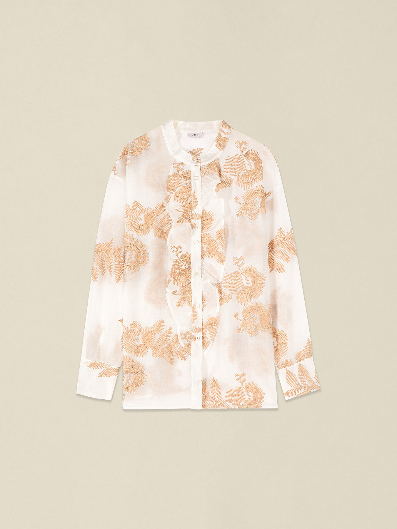 Lyocell blend shirt with embroidery image number 3