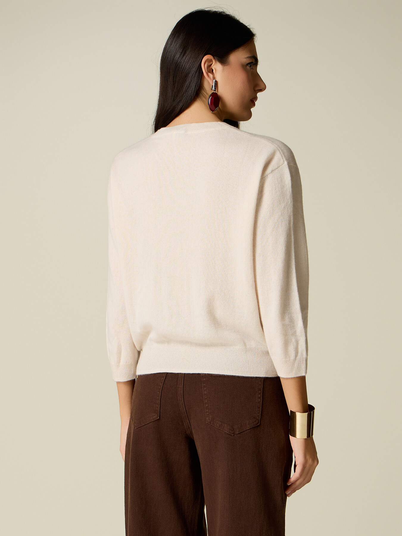 Cashmere sweater with puff sleeves image number 1