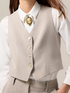 Short viscose blend vest image number 2