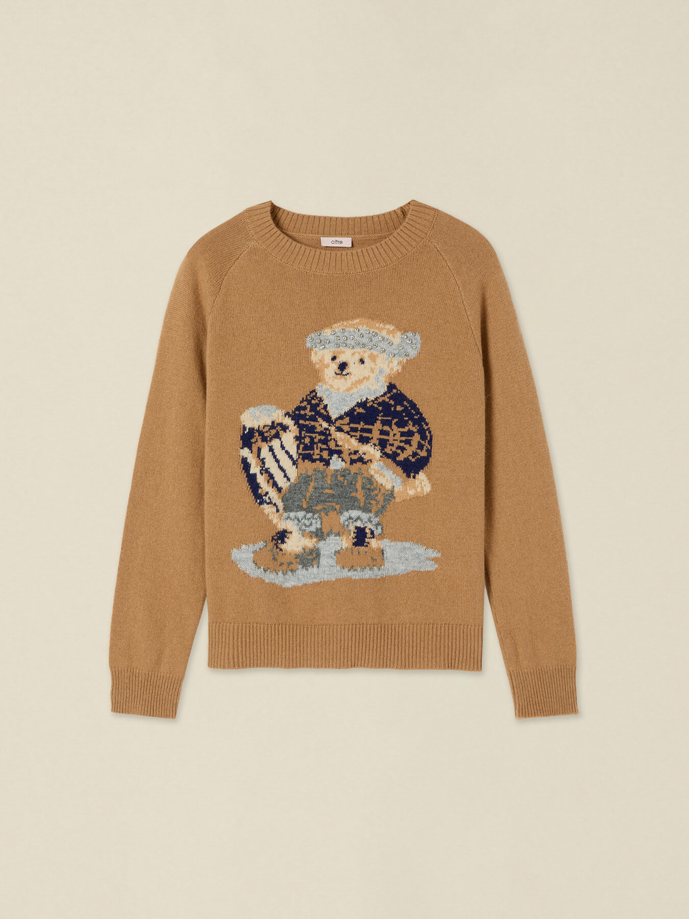 Pullover aus Wollmischung mit Intarsien und Steinbesatz image number 3