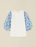 T-shirt with patterned sleeves image number 3