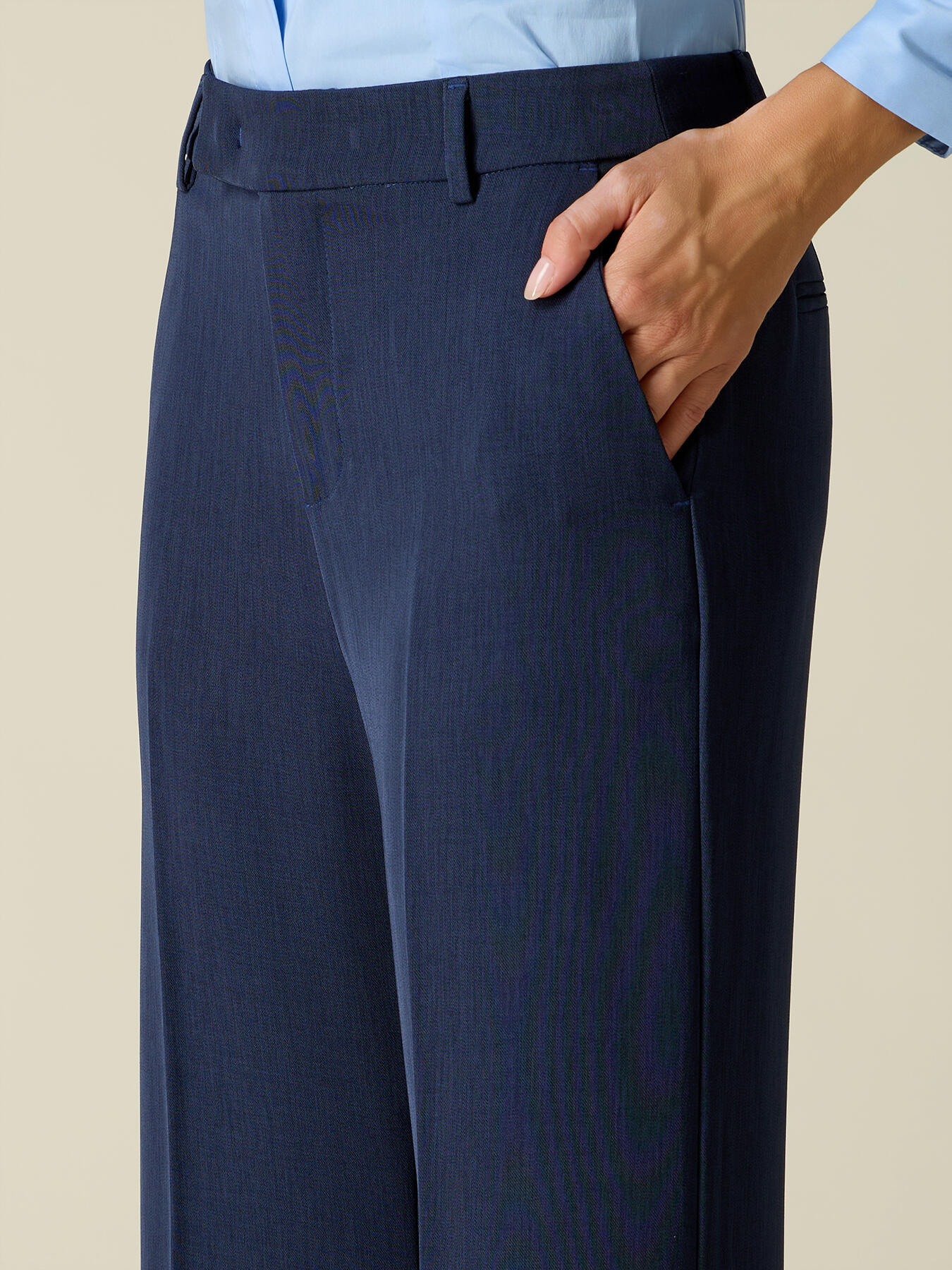 Yarn-dyed palazzo pants image number 2
