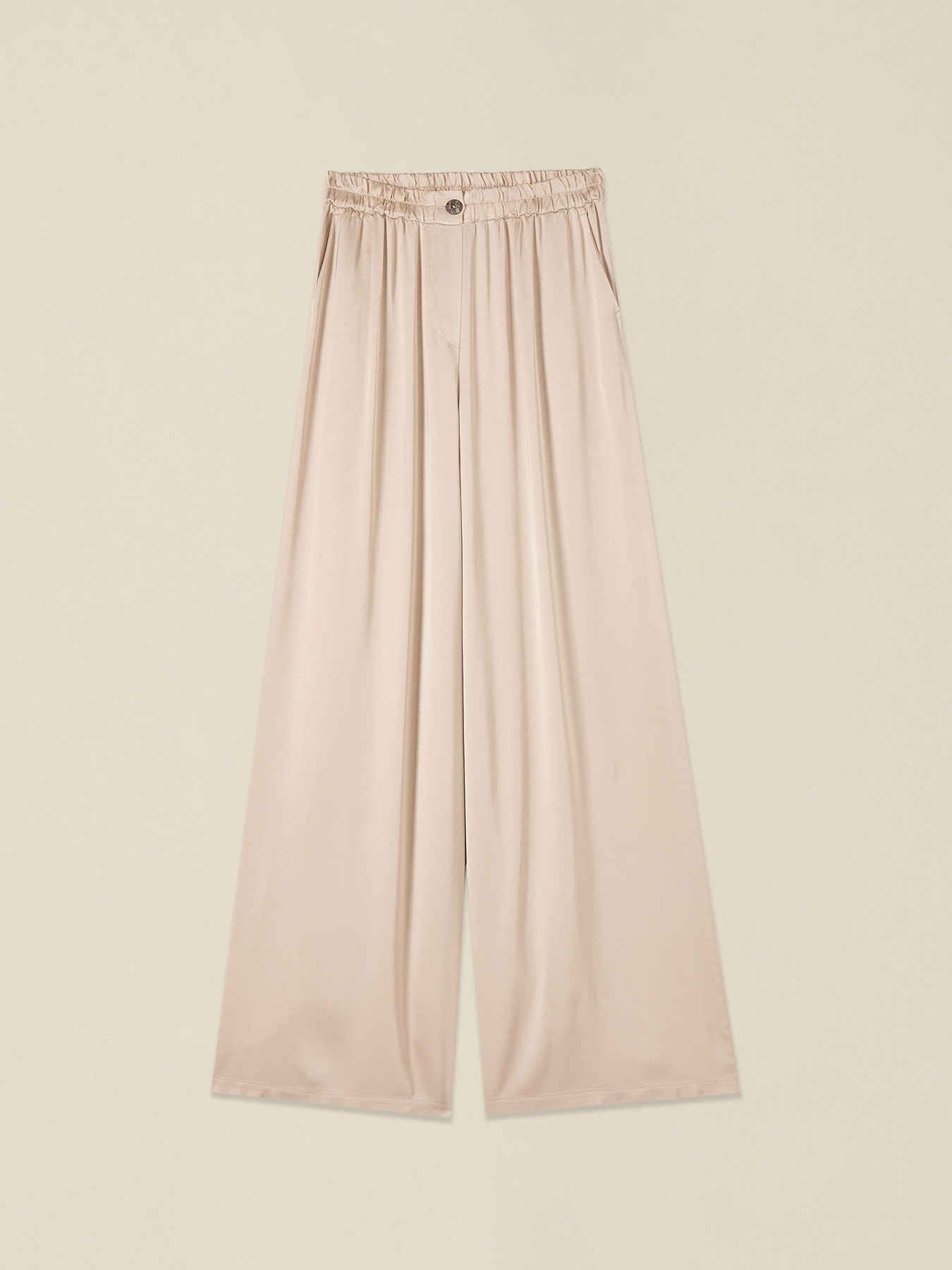 Pantaloni palazzo in raso di viscosa image number 4