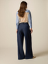 Wide-leg palazzo pants with denim effect image number 1