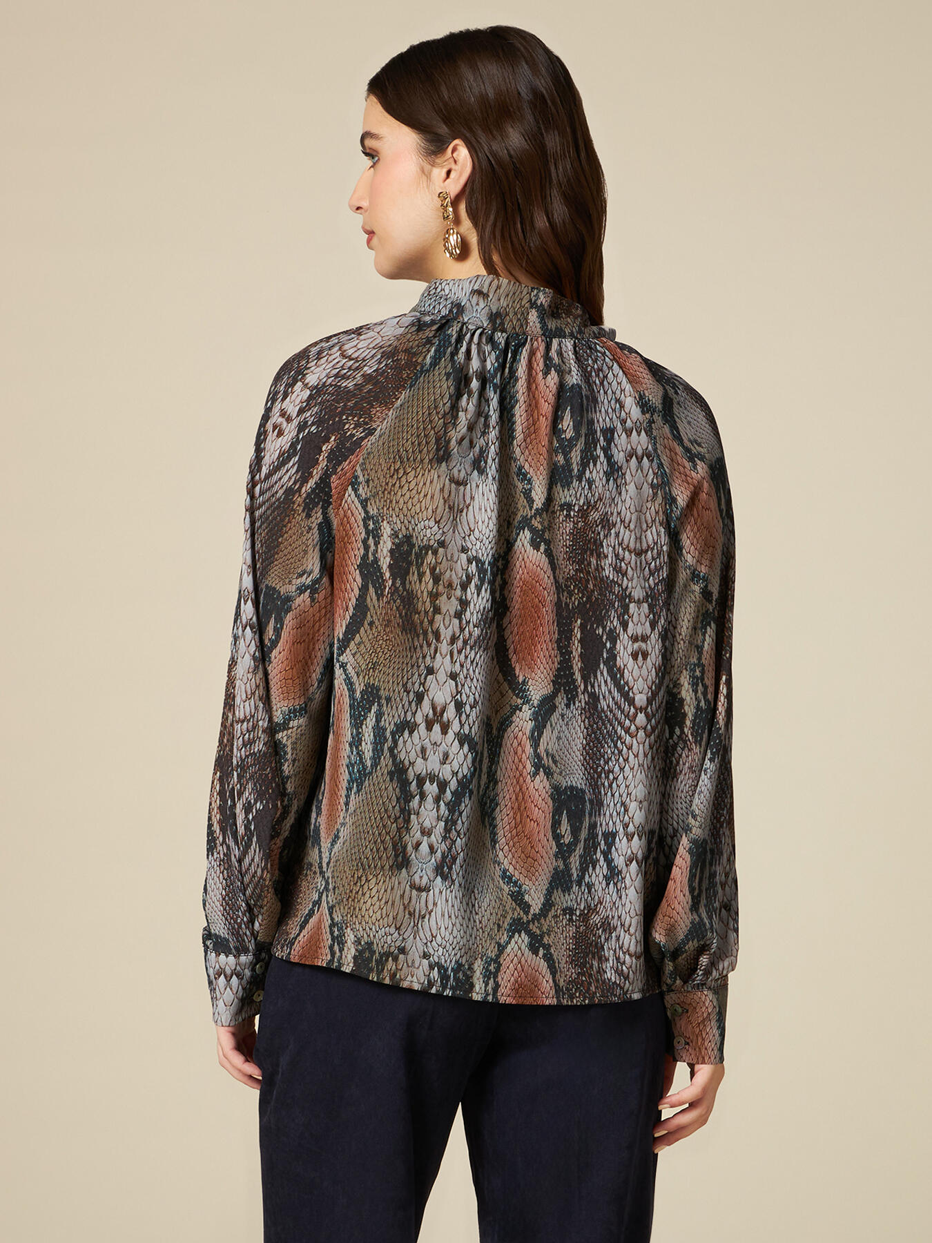 Gemusterte Bluse aus Georgette image number 1