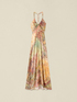 Vestito lungo in raso con schiena scoperta image number 4