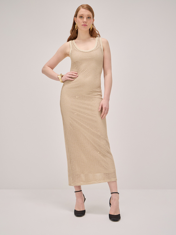 Long lurex knit dress