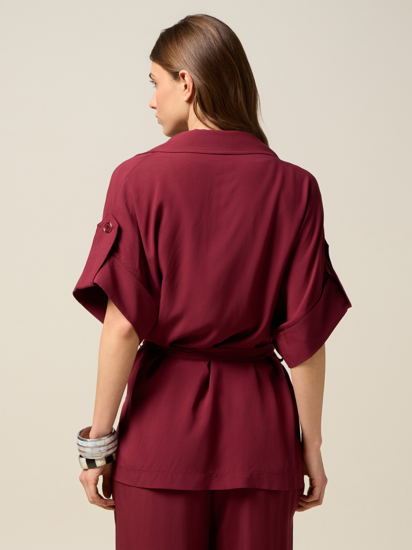 Kimono shirt with belt image number 1