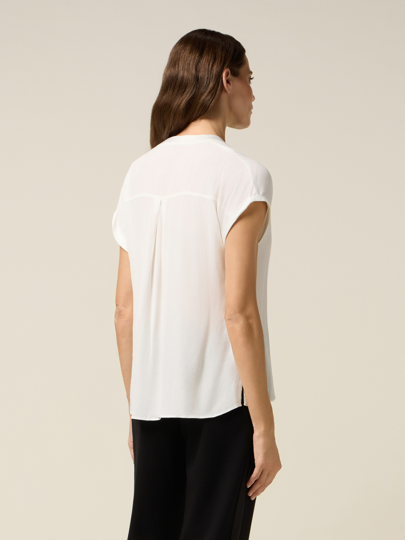 Viscose blouse with satin trim image number 1