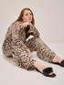 Wide leg trousers in animal print satin image number 0