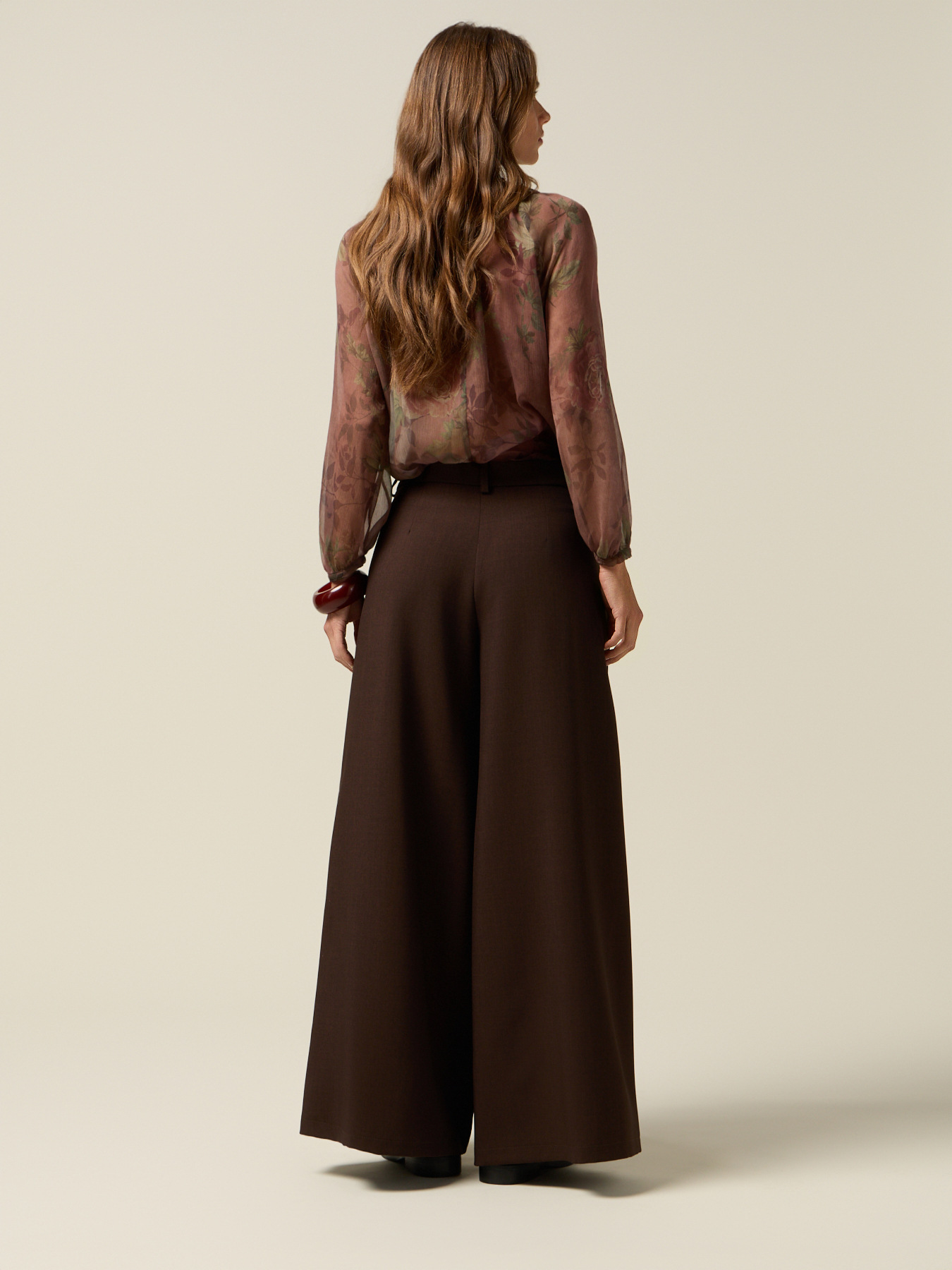 Palazzo pants with pleats image number 1
