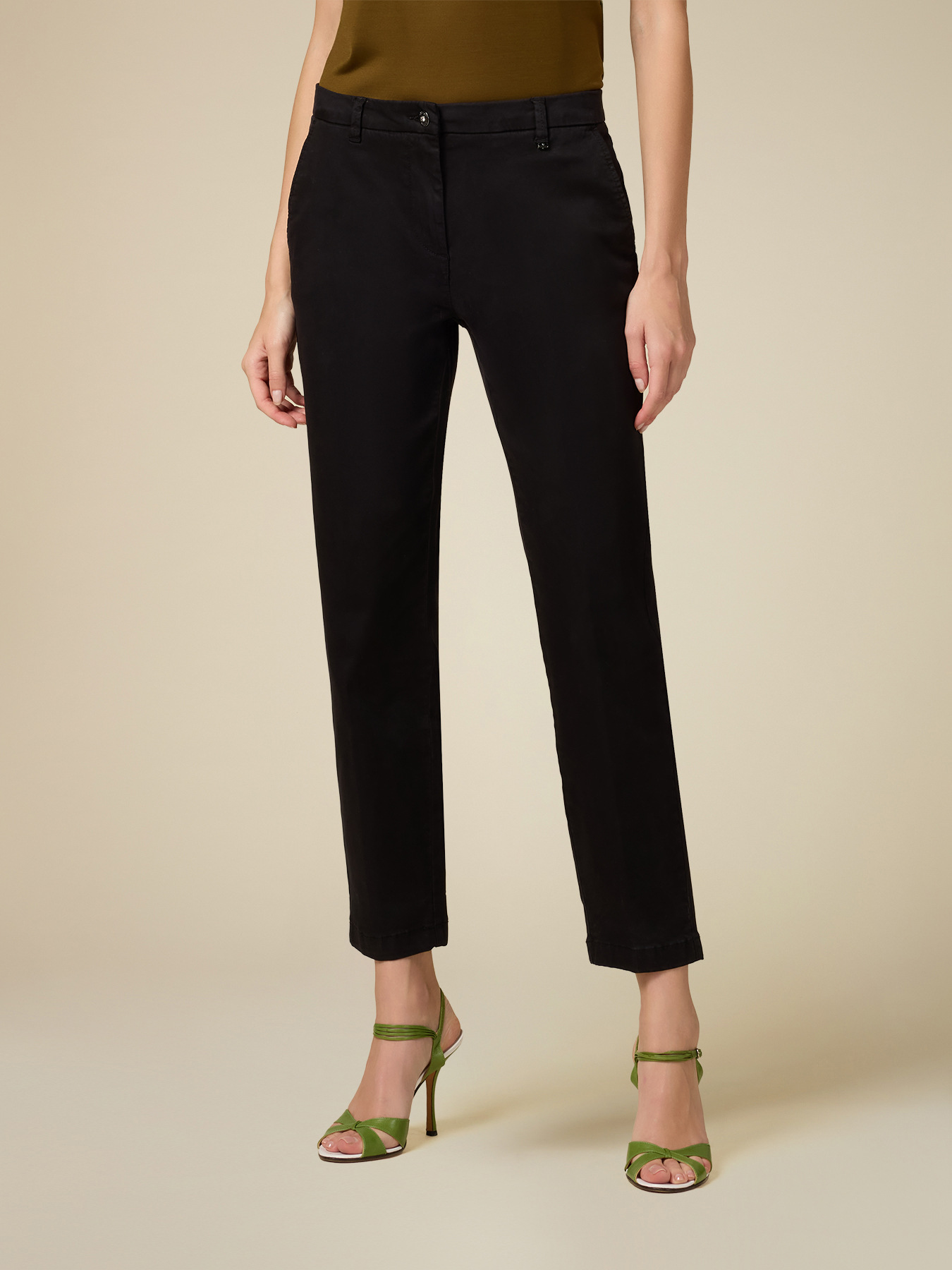 Tencel blend stovepipe trousers image number 4