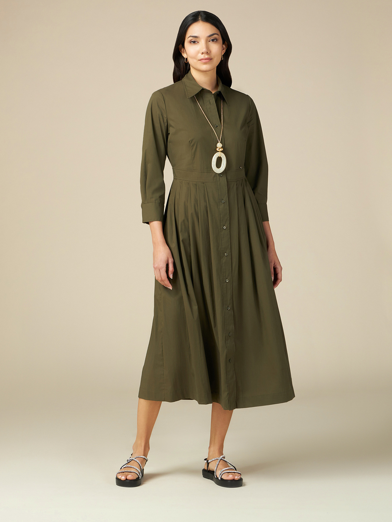 Vestito chemisier in popeline image number 0