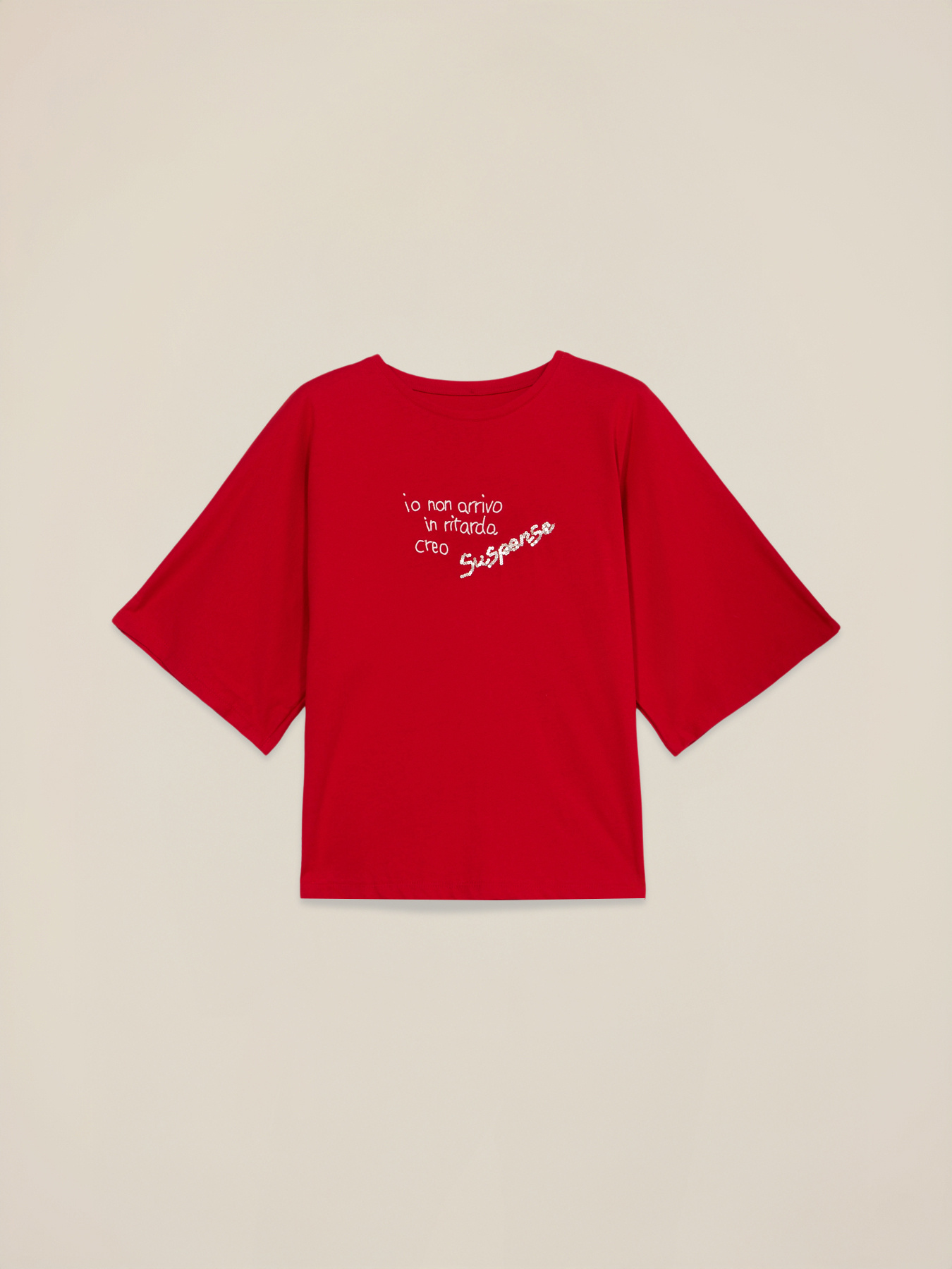 Camiseta con bordado de letras image number 3