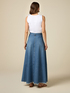 Denim long skirt with embroidery image number 1