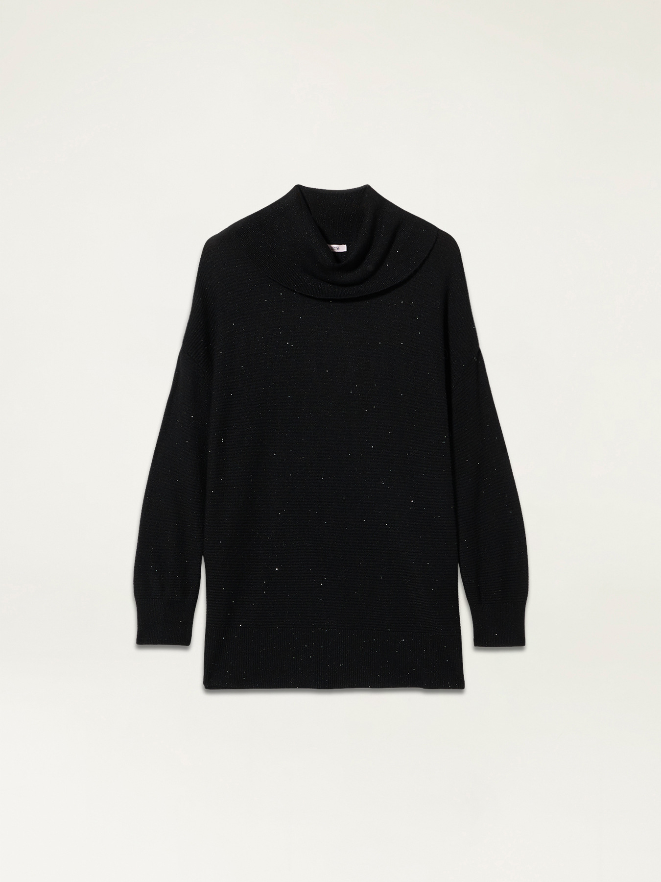 Col roul&eacute; type ottoman de laine m&eacute;lang&eacute;e image number 3