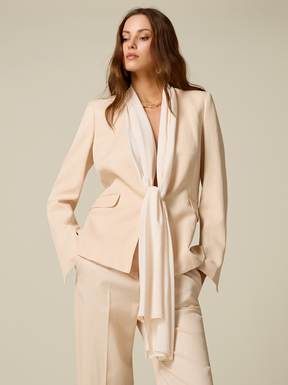 Giacca con inserto in georgette