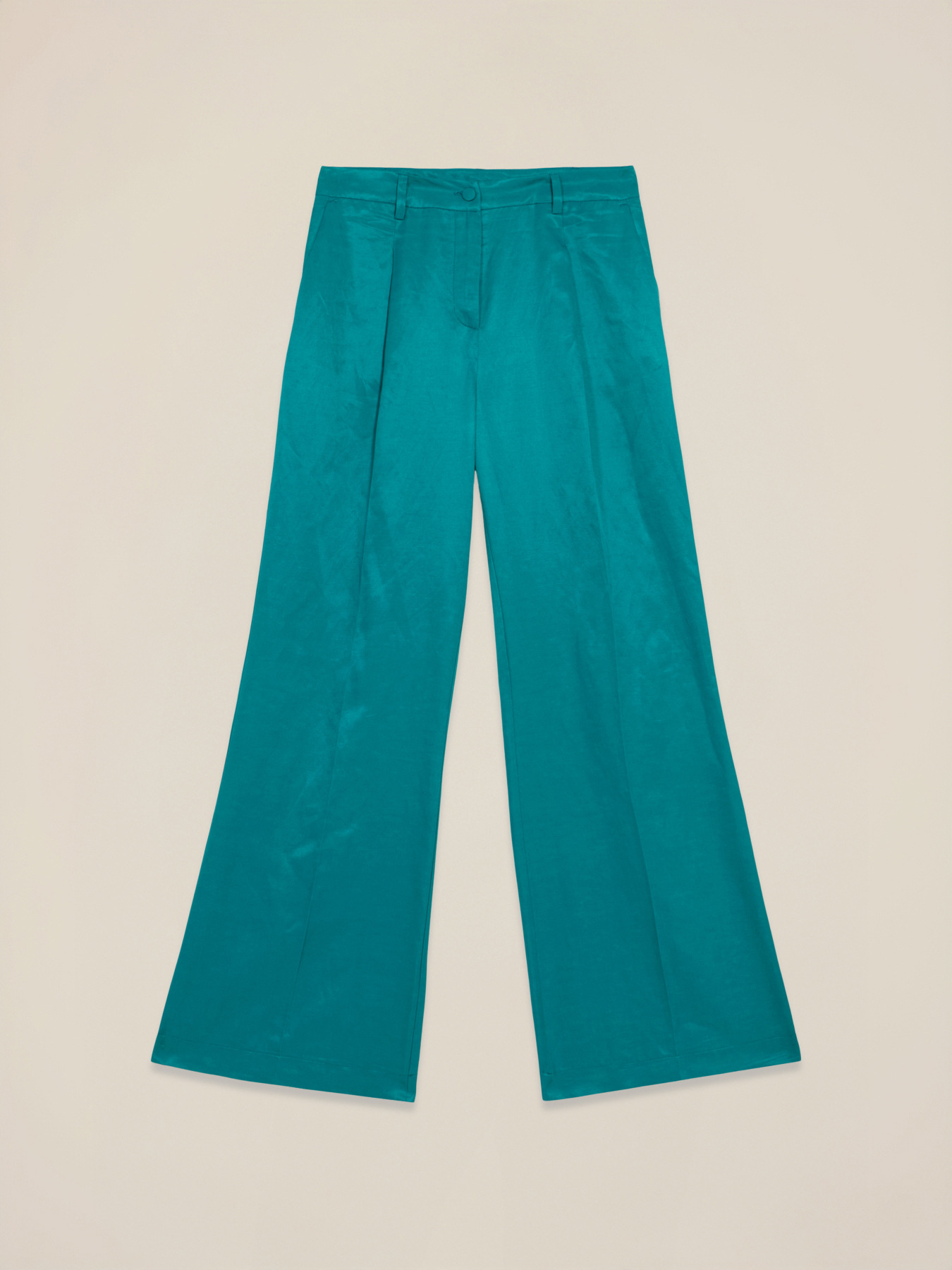 Pantalones palazzo mezcla de lino image number 4