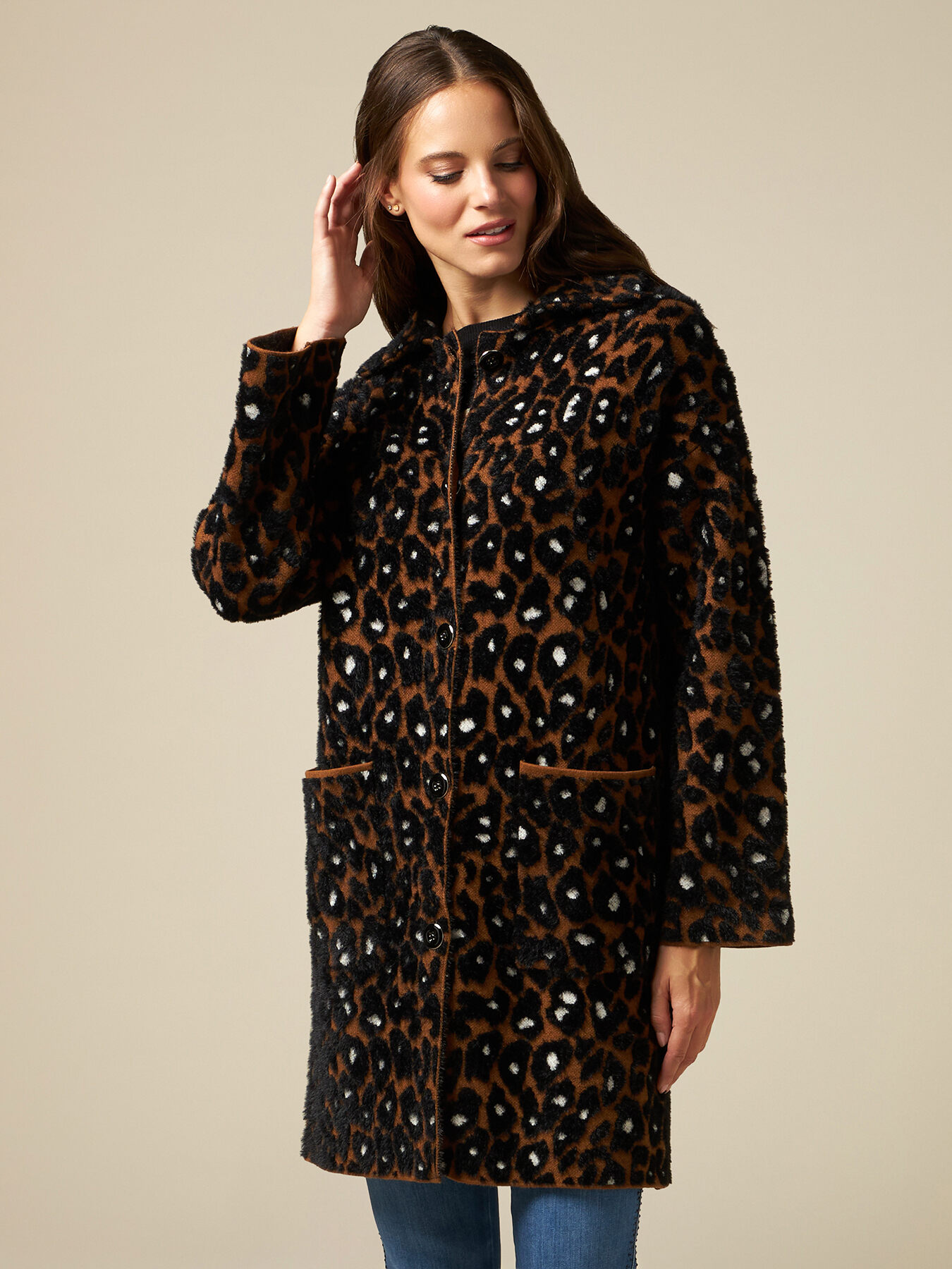 Cappotto in maglia animalier image number 0