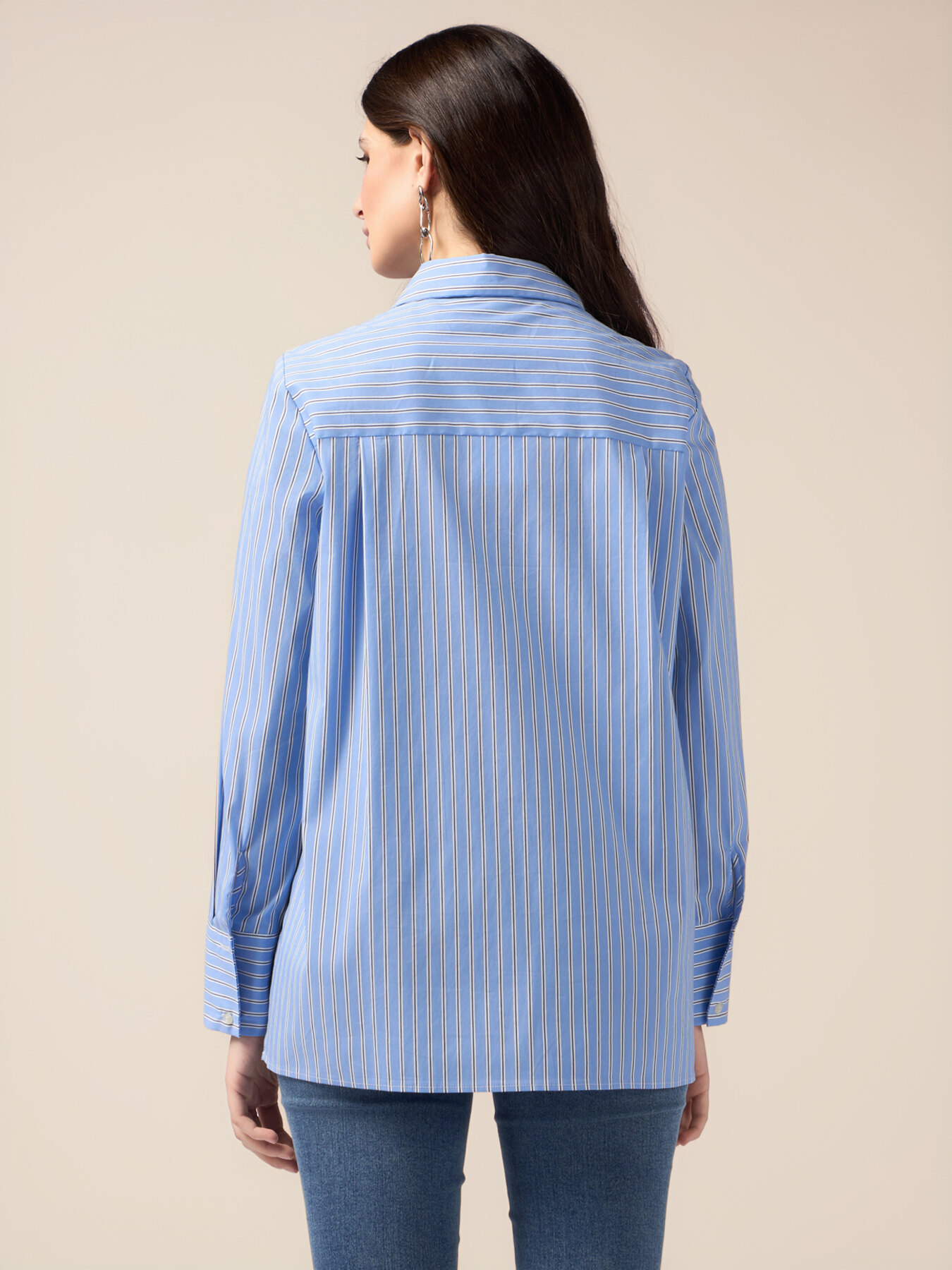 Camicia in popeline a righe image number 1