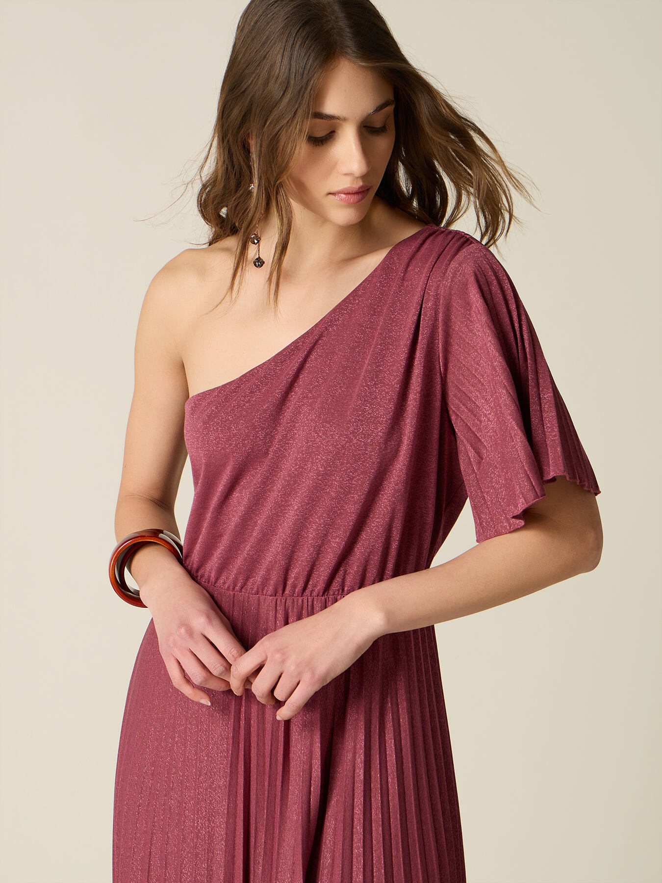 Lurex one-shoulder dress image number 2