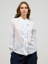 Striped shirt with ruffle image number 0