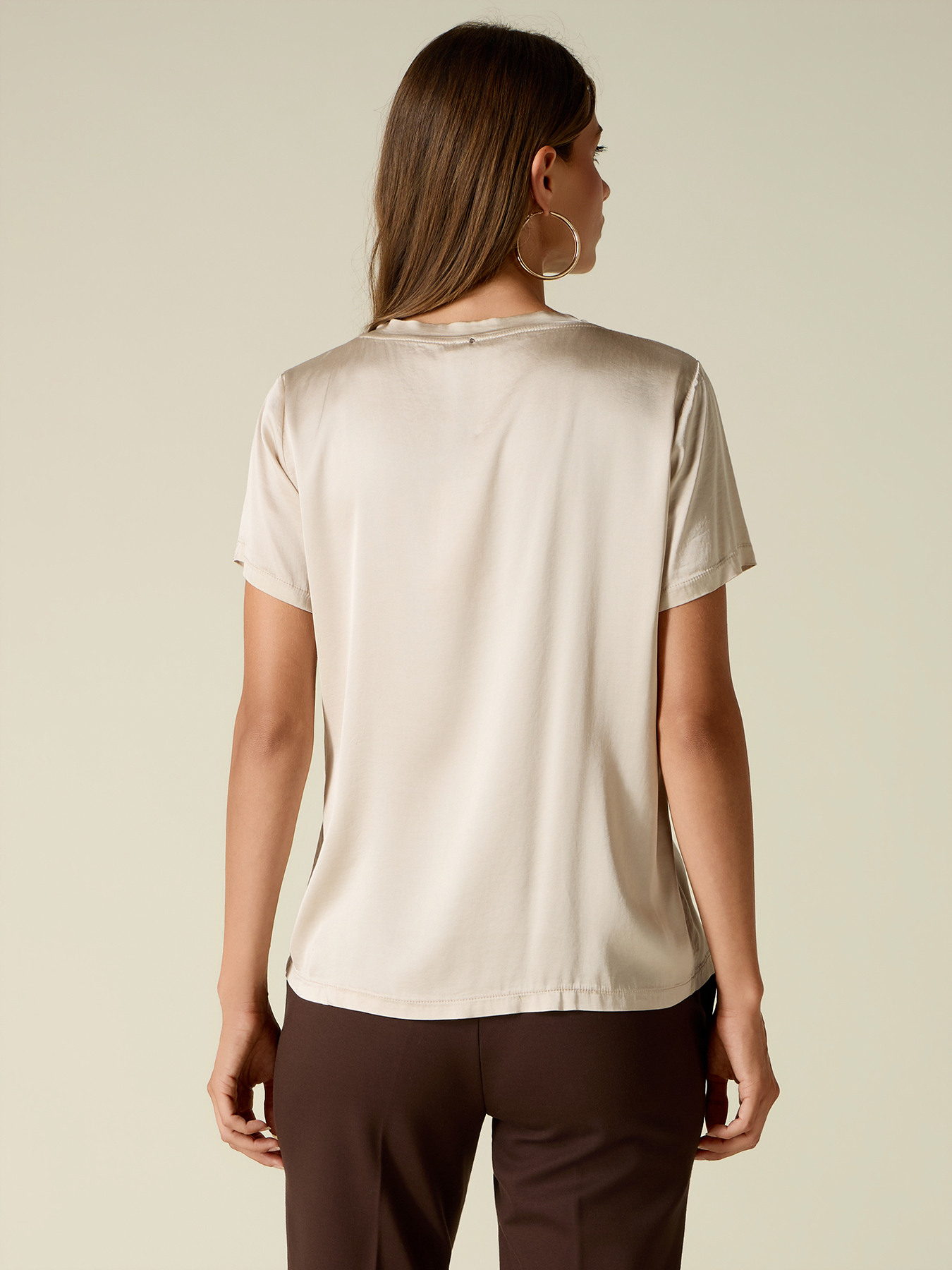 Blouse en satin m&eacute;lang&eacute; viscose image number 1