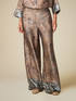 Patterned satin palazzo trousers image number 3