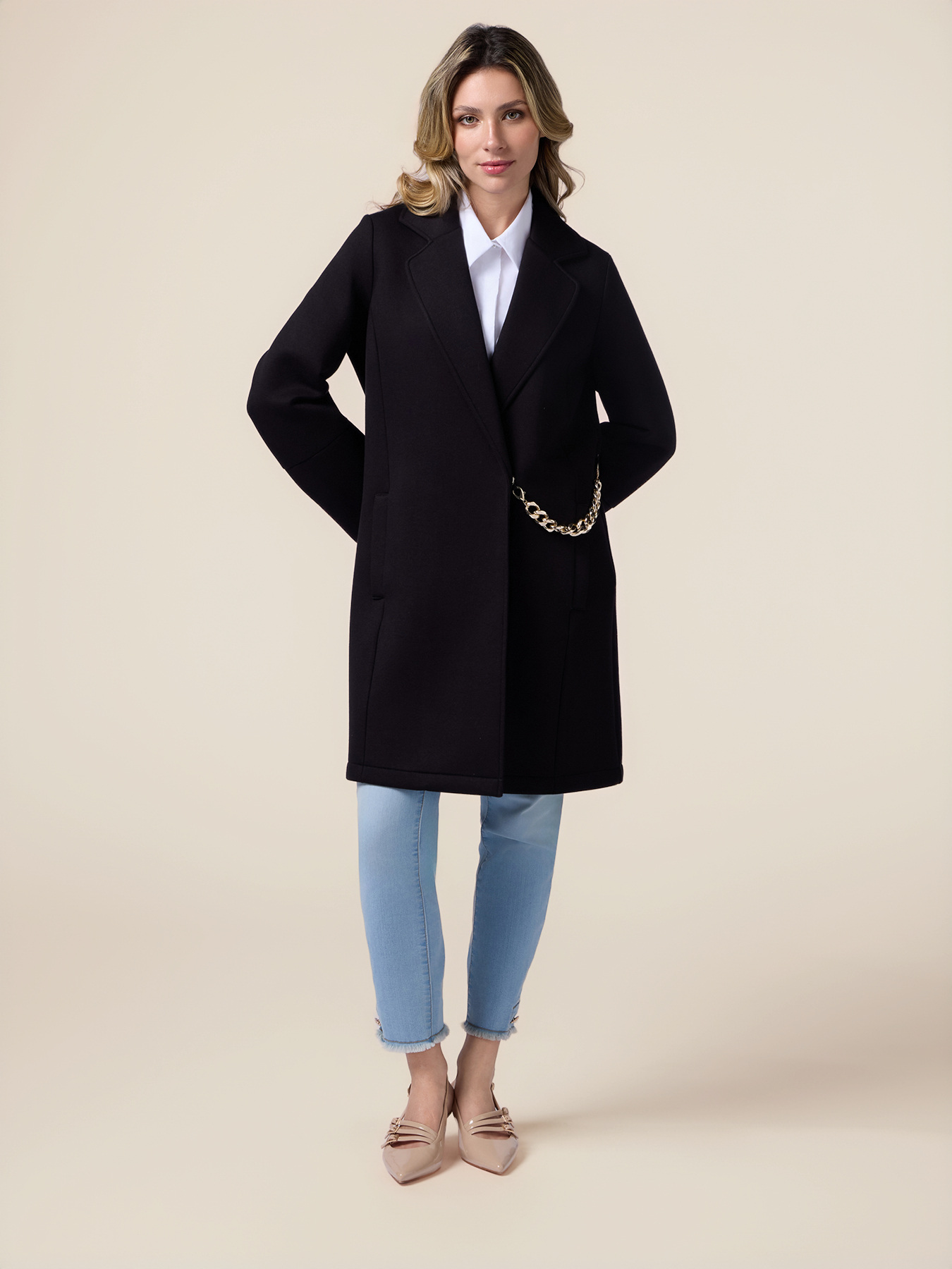 Cappotto in tessuto scuba image number 0