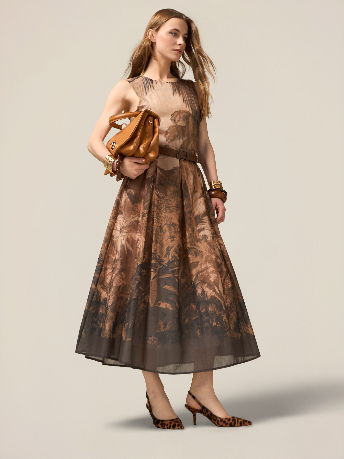 Vestido de muselina de algod&oacute;n estampada image number 3