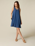 Short dress in tencel with denim effect image number 0