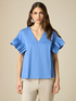 Poplin blouse with flounces image number 0