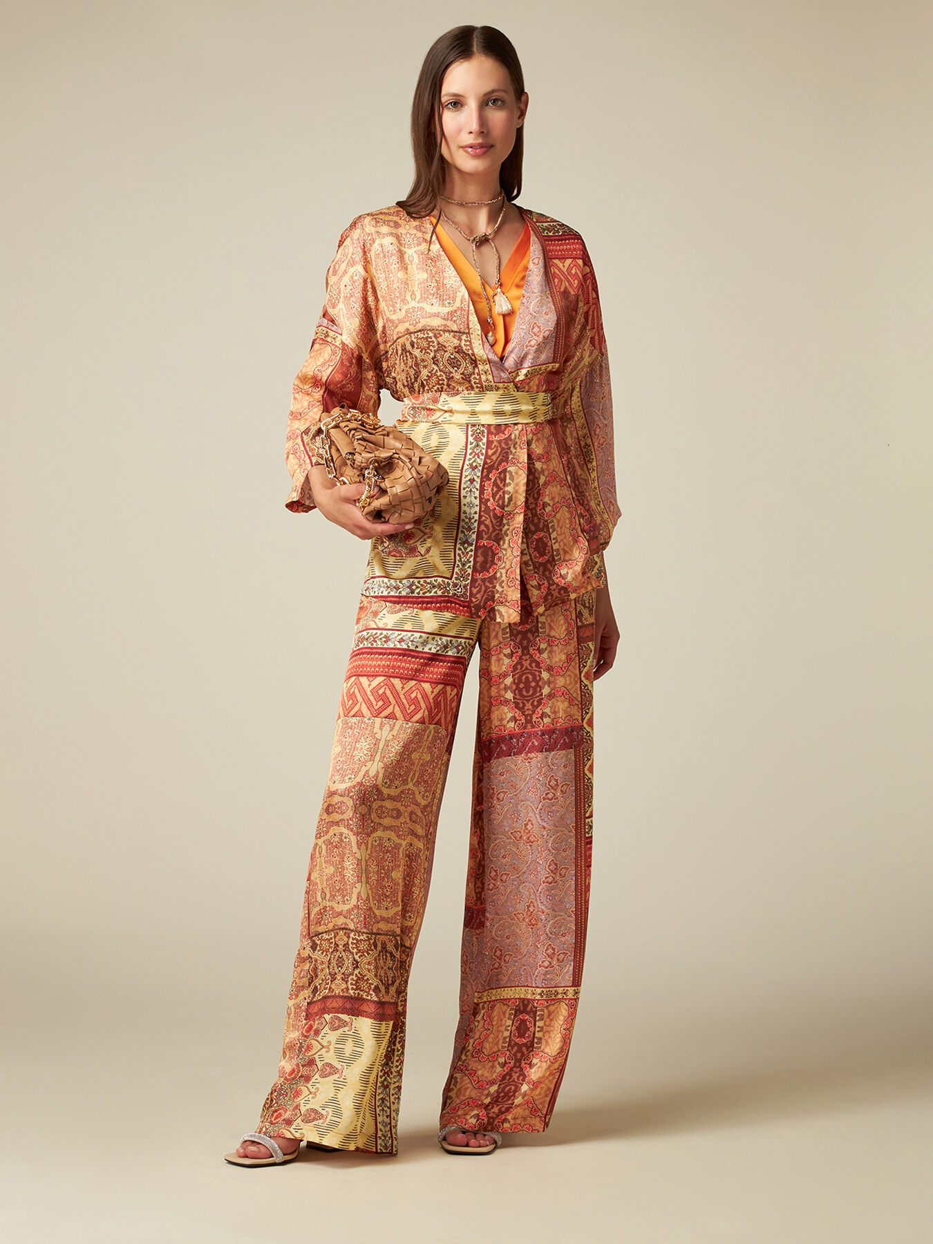 Kimono aus gemustertem Satin image number 3