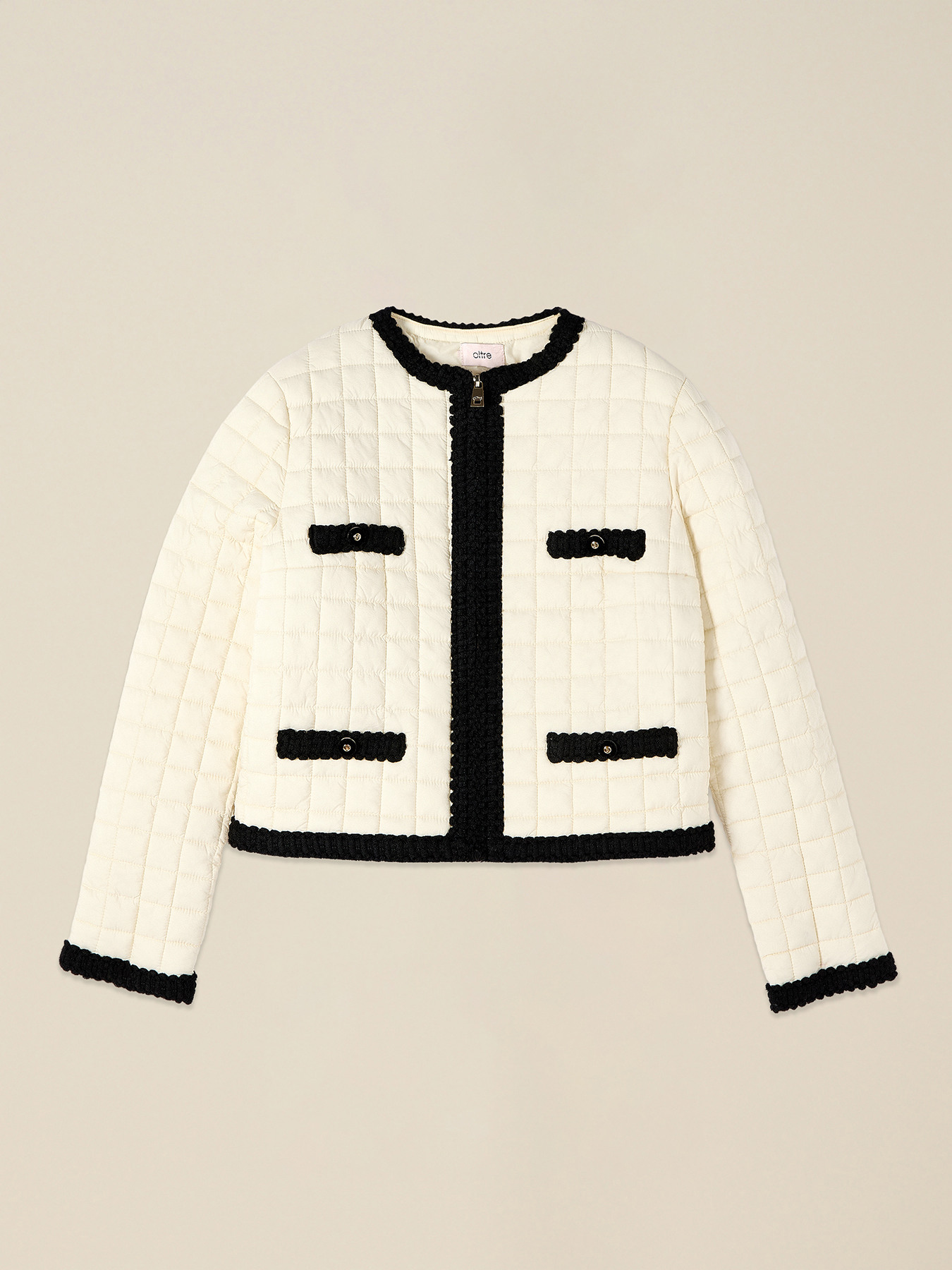 Bicolor quilted lightweight down jacket image number 3