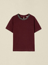 Cotton t-shirt with jewel neckline image number 3