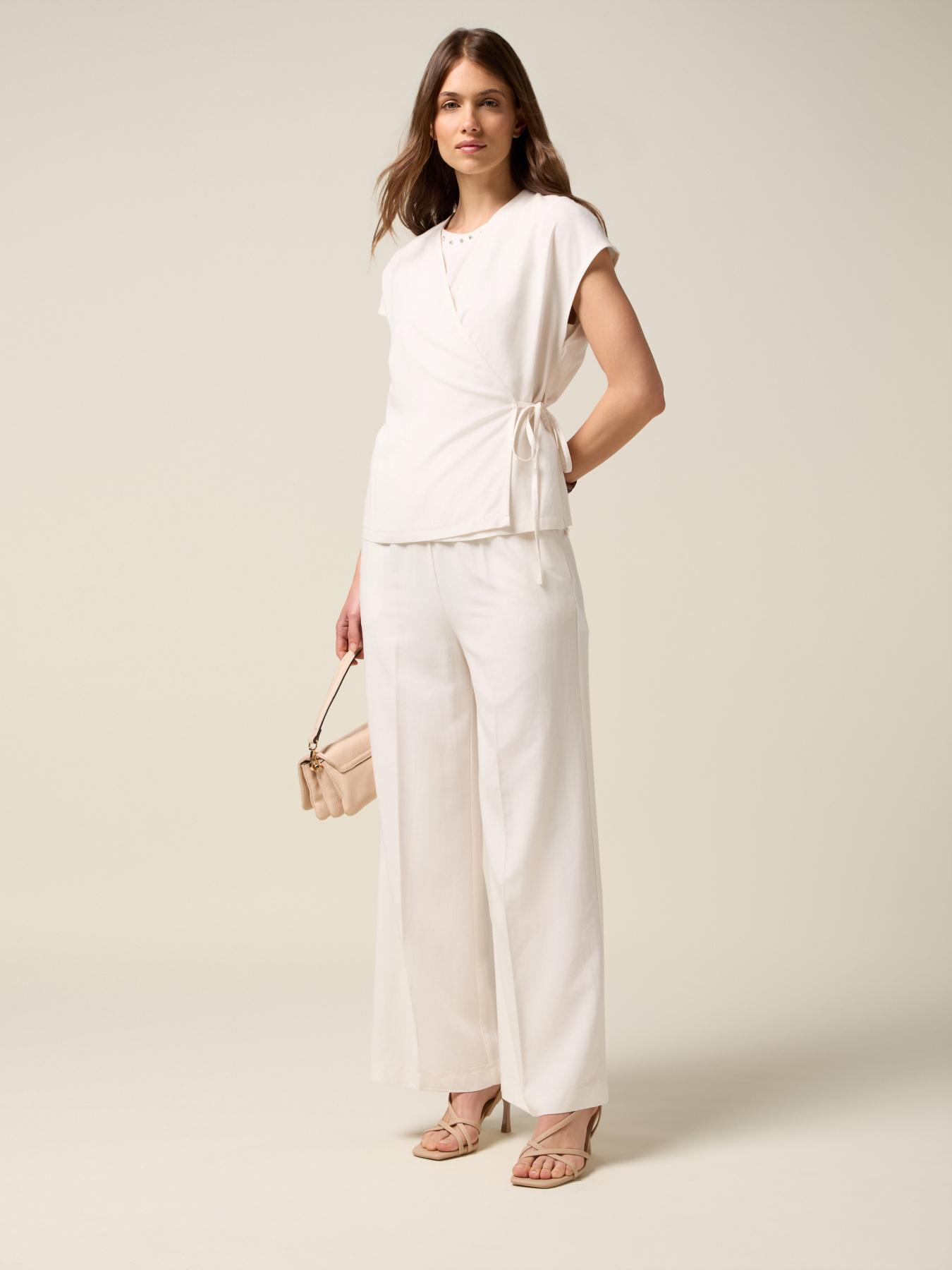 Kimono-Bluse aus Leinenmischung image number 3